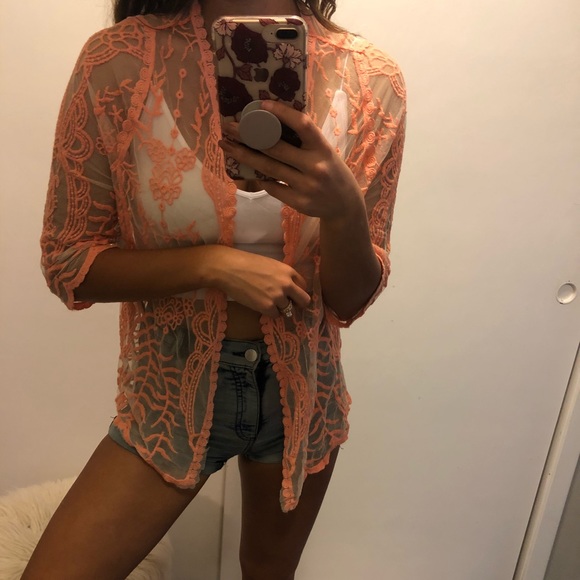 Lace Floral Boho Coverup / Kimono - Picture 2 of 4